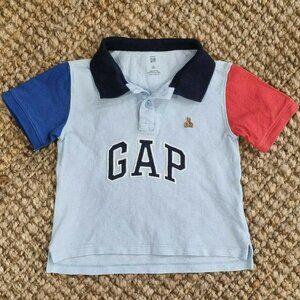 Baby Gap Bear Pique Polo Light Blue